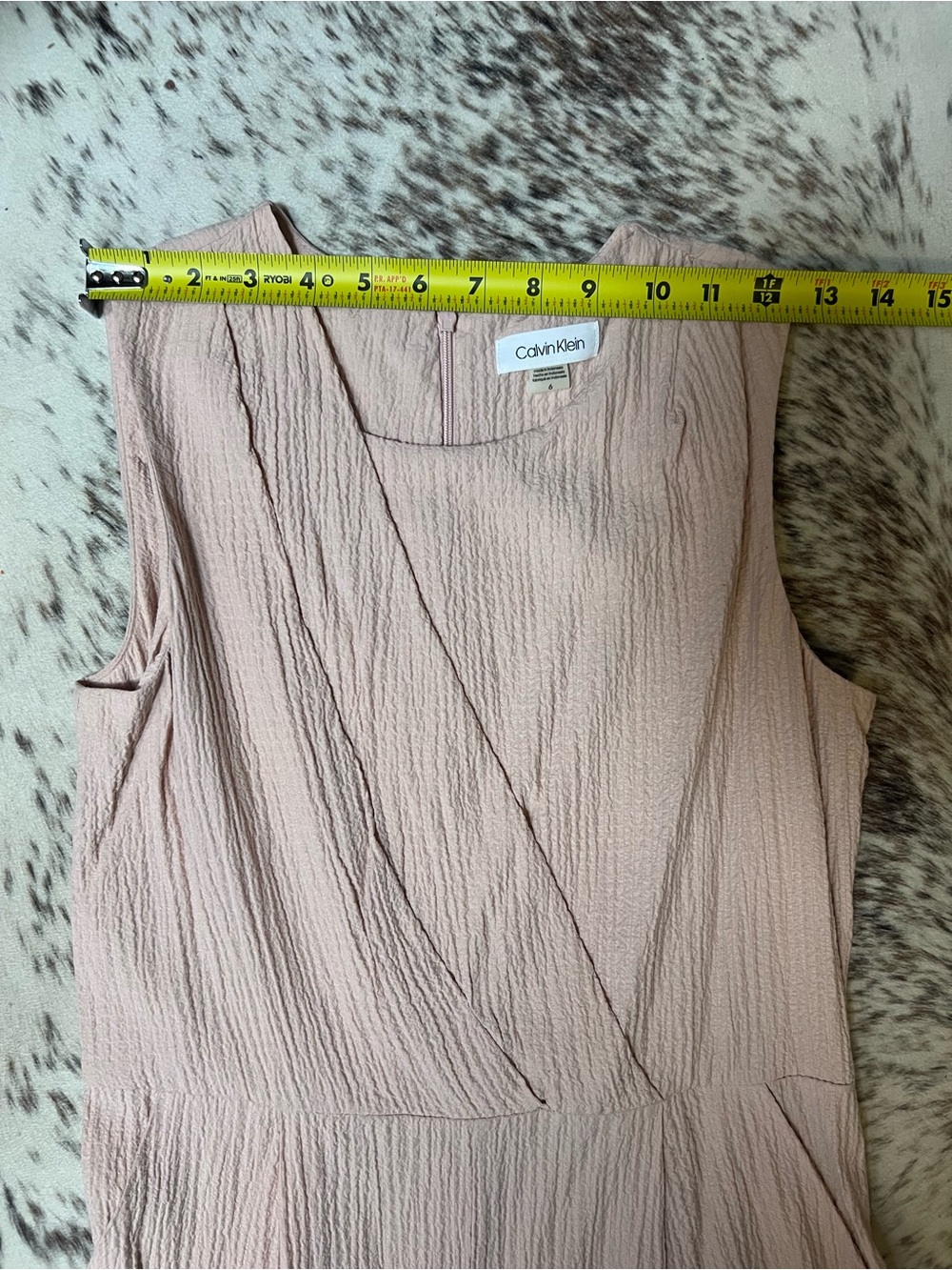 Calvin Klein Sleeveless Wide-Leg Jumpsuit in Light Taupe - Picture 4 of 13